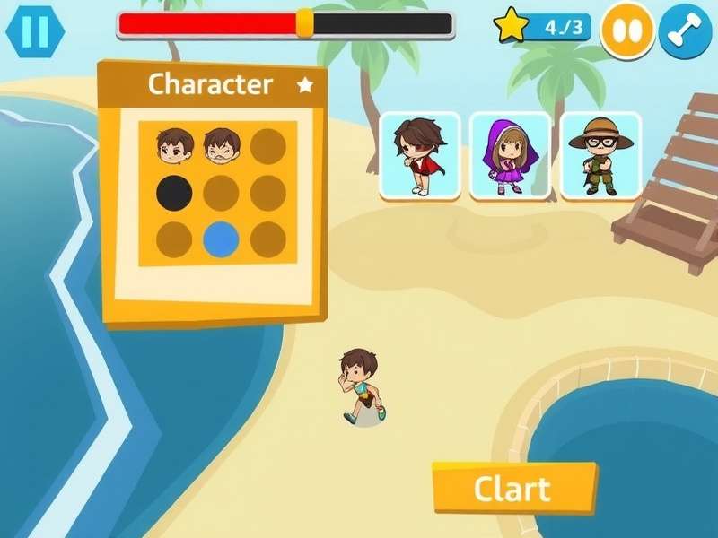 Seaside Dash Hero gameplay screenshot showing beach runner
