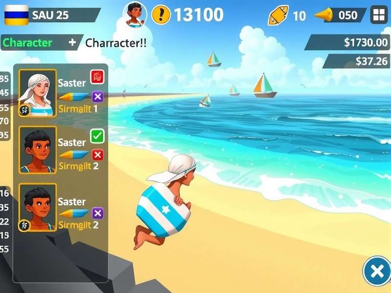Seaside Dash Hero character customization screen
